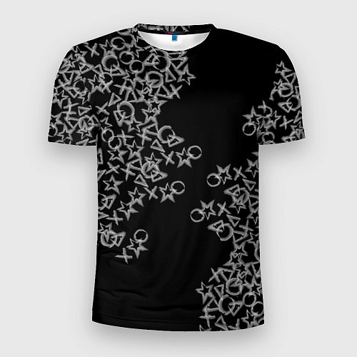 Мужская спорт-футболка Абстракция ,серебряный геометрический узор / 3D-принт – фото 1
