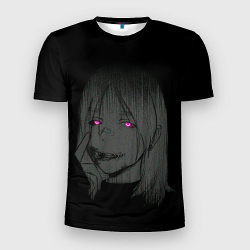 Мужская спорт-футболка Девушка с неоновыми глазами / 3D-принт – фото 1