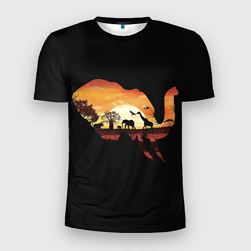 Мужская спорт-футболка Душа природы - слон / 3D-принт – фото 1