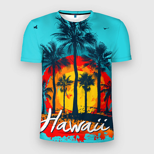 Мужская спорт-футболка Hawaii Солнце, Пальмы / 3D-принт – фото 1