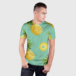 Футболка спортивная мужская Большие ананасы, цвет: 3D-принт — фото 2