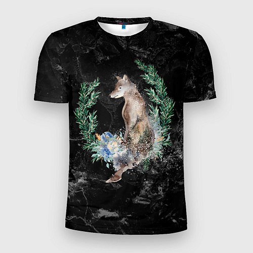Мужская спорт-футболка Снежный волк / 3D-принт – фото 1