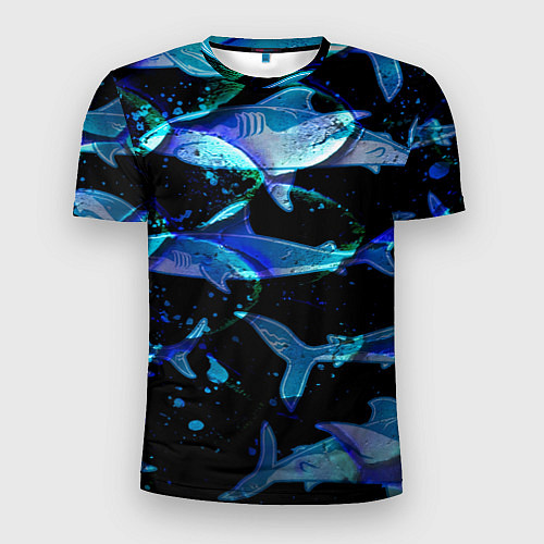 Мужская спорт-футболка На дне морском Акулы / 3D-принт – фото 1