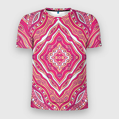 Мужская спорт-футболка Абстракция Узор розового цвета / 3D-принт – фото 1