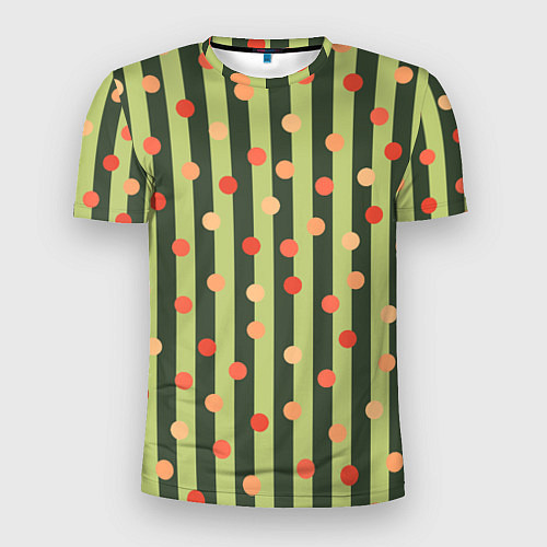 Мужская спорт-футболка Забавный полосато-гороховый принт / 3D-принт – фото 1