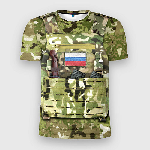 Мужская спорт-футболка Бронежилет с боекомплектом / 3D-принт – фото 1
