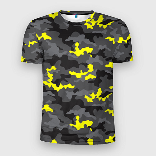 Мужская спорт-футболка Камуфляж Серо-Чёрный / 3D-принт – фото 1