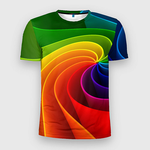 Мужская спорт-футболка Спираль Модный узор 2023 Неон / 3D-принт – фото 1