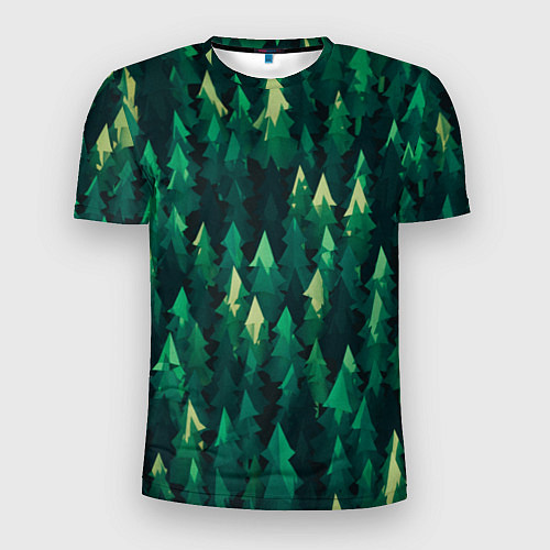 Мужская спорт-футболка Еловый лес spruce forest / 3D-принт – фото 1