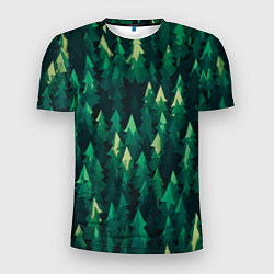 Футболка спортивная мужская Еловый лес spruce forest, цвет: 3D-принт
