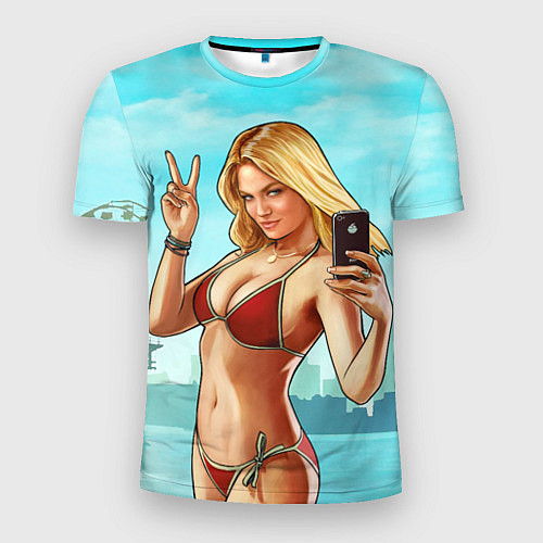 Мужская спорт-футболка GTA Beach girl / 3D-принт – фото 1