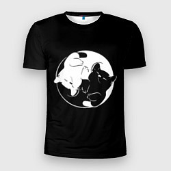 Мужская спорт-футболка Инь Янь - котики