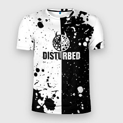 Мужская спорт-футболка Disturbed черное белое