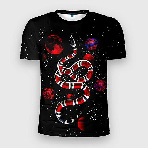 Мужская спорт-футболка Змея в Красном Космосе Space Snake / 3D-принт – фото 1