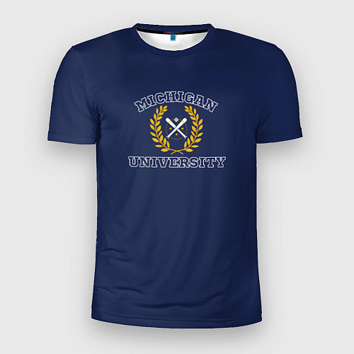 Мужская спорт-футболка Michigan University, дизайн в стиле американского / 3D-принт – фото 1