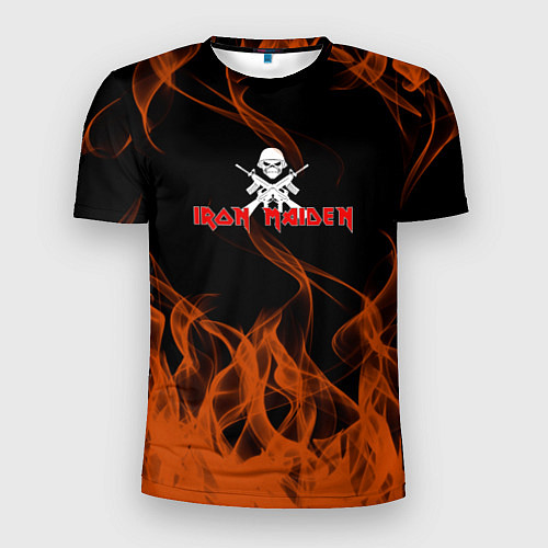 Мужская спорт-футболка Iron maiden огонёк / 3D-принт – фото 1