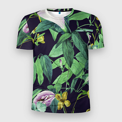 Мужская спорт-футболка Цветы Ботанические / 3D-принт – фото 1