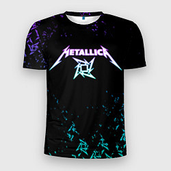 Мужская спорт-футболка Metallica металлика neon