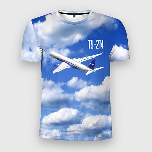 Мужская спорт-футболка Самолет Ту-214 / 3D-принт – фото 1