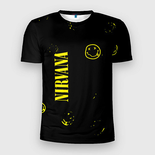 Мужская спорт-футболка Nirvana паттерн смайлы / 3D-принт – фото 1