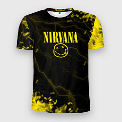 Футболка спортивная мужская Nirvana молнии, цвет: 3D-принт