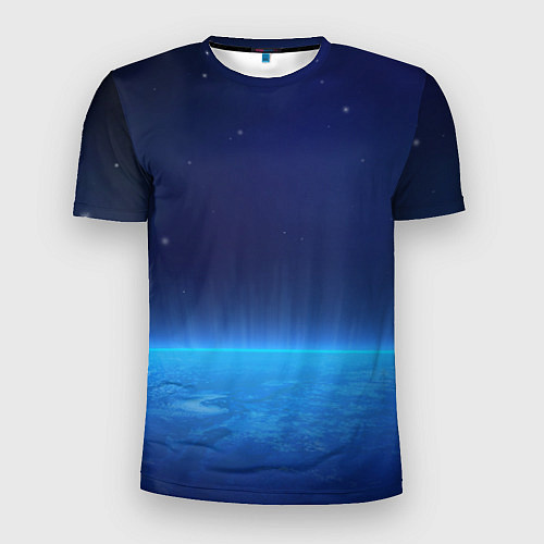 Мужская спорт-футболка Планета вид из космоса / 3D-принт – фото 1