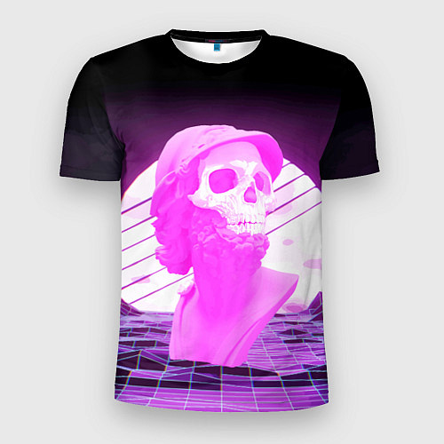 Мужская спорт-футболка Vaporwave Skull Психоделика / 3D-принт – фото 1