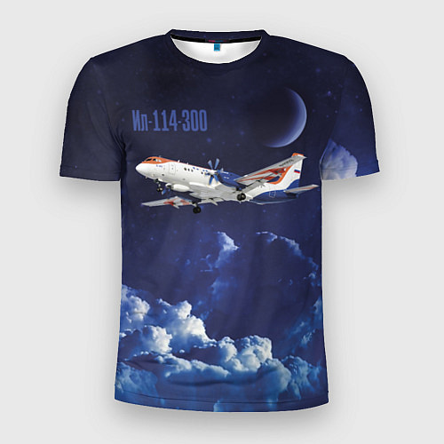 Мужская спорт-футболка Пассажирский самолет Ил-114-300 / 3D-принт – фото 1