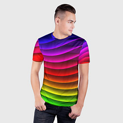 Футболка спортивная мужская Color line neon pattern Abstraction Summer 2023, цвет: 3D-принт — фото 2