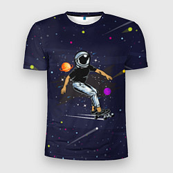 Мужская спорт-футболка Космонавт - скейтбордист