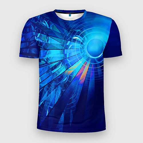 Мужская спорт-футболка Неоновый фрактальный хвост кометы Абстракция Neon / 3D-принт – фото 1