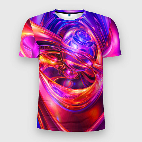 Мужская спорт-футболка Abstract color neon composition Абстрактная неонов / 3D-принт – фото 1
