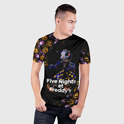 Футболка спортивная мужская Five Nights at Freddys Луна паттерн, цвет: 3D-принт — фото 2