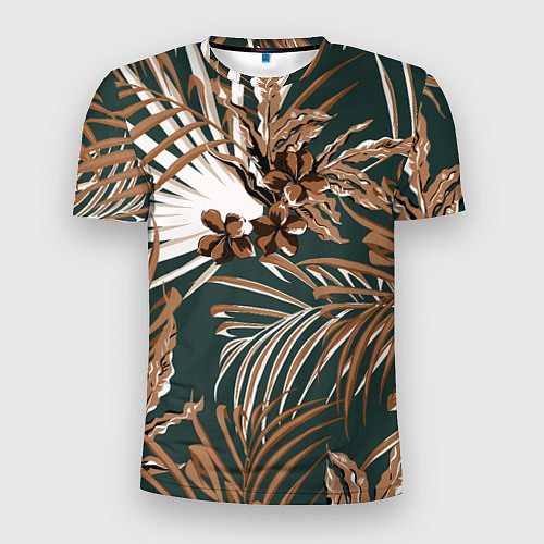 Мужская спорт-футболка Цветы Приглушённые Тропики / 3D-принт – фото 1