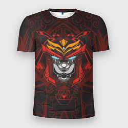 Мужская спорт-футболка Голова кота-самурая