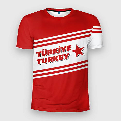 Мужская спорт-футболка Надпись Турция на турецком и английском языках / 3D-принт – фото 1