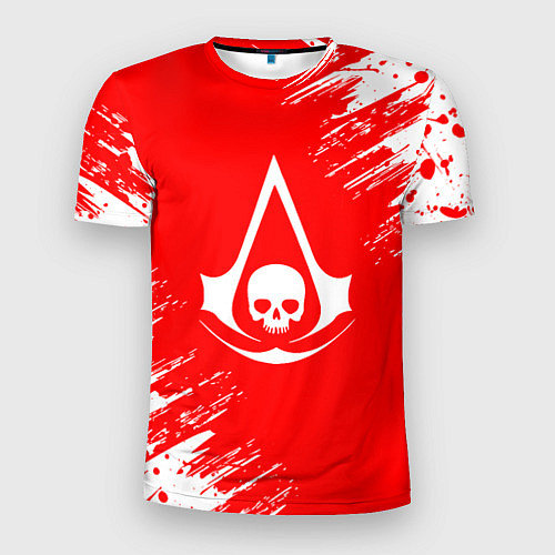 Мужская спорт-футболка Assassins creed череп красные брызги / 3D-принт – фото 1