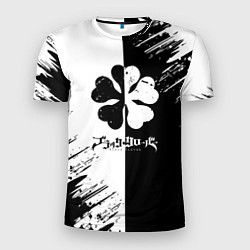 Мужская спорт-футболка Чёрный клевер черное белое текстура