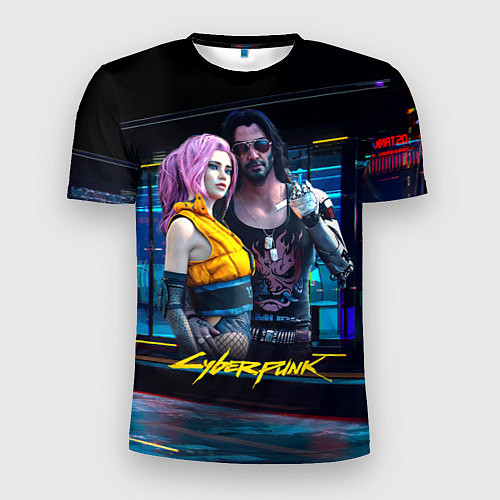 Мужская спорт-футболка Johnny и Vi Girl Cyberpunk2077 / 3D-принт – фото 1