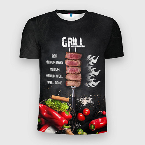 Мужская спорт-футболка Гриль - степени прожарки мяса / 3D-принт – фото 1