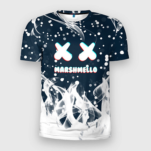 Мужская спорт-футболка Marshmello белый огонь / 3D-принт – фото 1