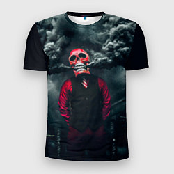 Мужская спорт-футболка Smoke Дым Skull