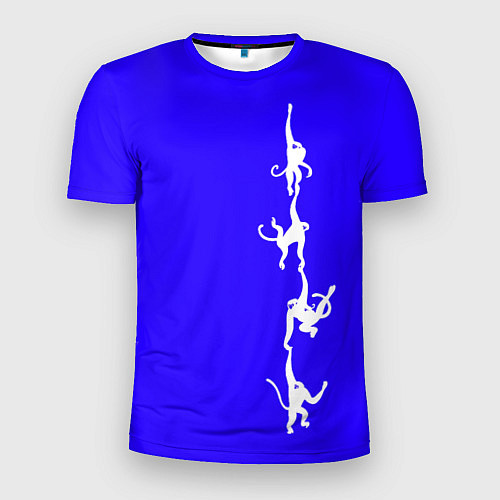 Мужская спорт-футболка Белые обезьяны / 3D-принт – фото 1