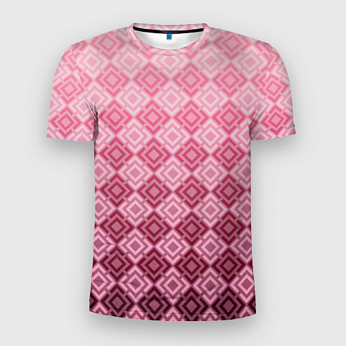 Мужская спорт-футболка Розовый геометрический градиентный узор / 3D-принт – фото 1