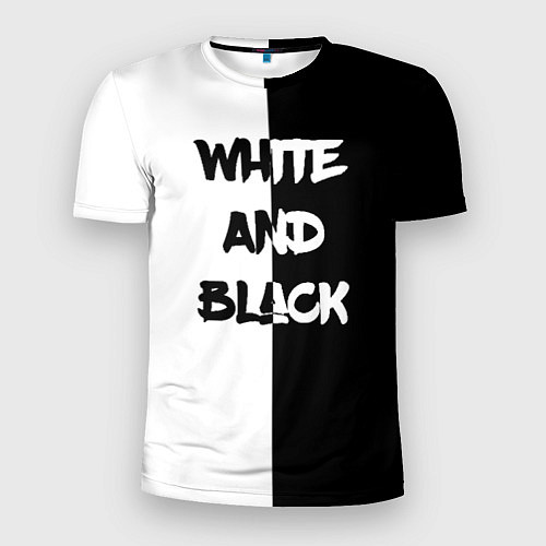 Мужская спорт-футболка White and Black Белое и Чёрное / 3D-принт – фото 1