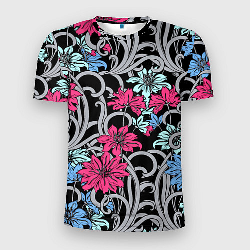 Мужская спорт-футболка Цветочный летний паттерн Fashion trend / 3D-принт – фото 1