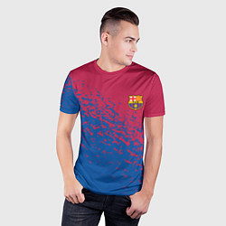 Футболка спортивная мужская Barcelona маленькое лого, цвет: 3D-принт — фото 2