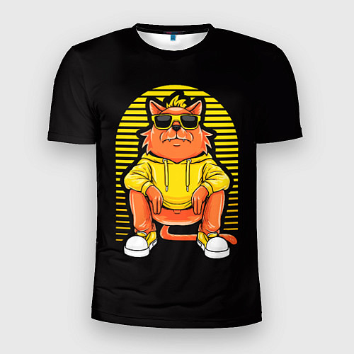 Мужская спорт-футболка FOX WITH GLASSES / 3D-принт – фото 1