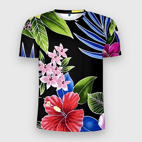 Мужская спорт-футболка Floral vanguard composition Летняя ночь Fashion tr / 3D-принт – фото 1