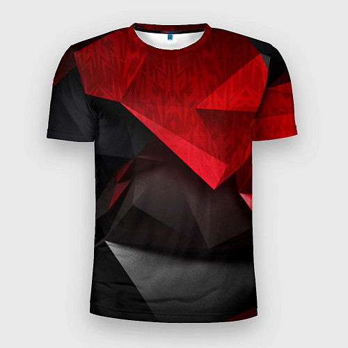 Мужская спорт-футболка Красно-черный фон абстракция / 3D-принт – фото 1